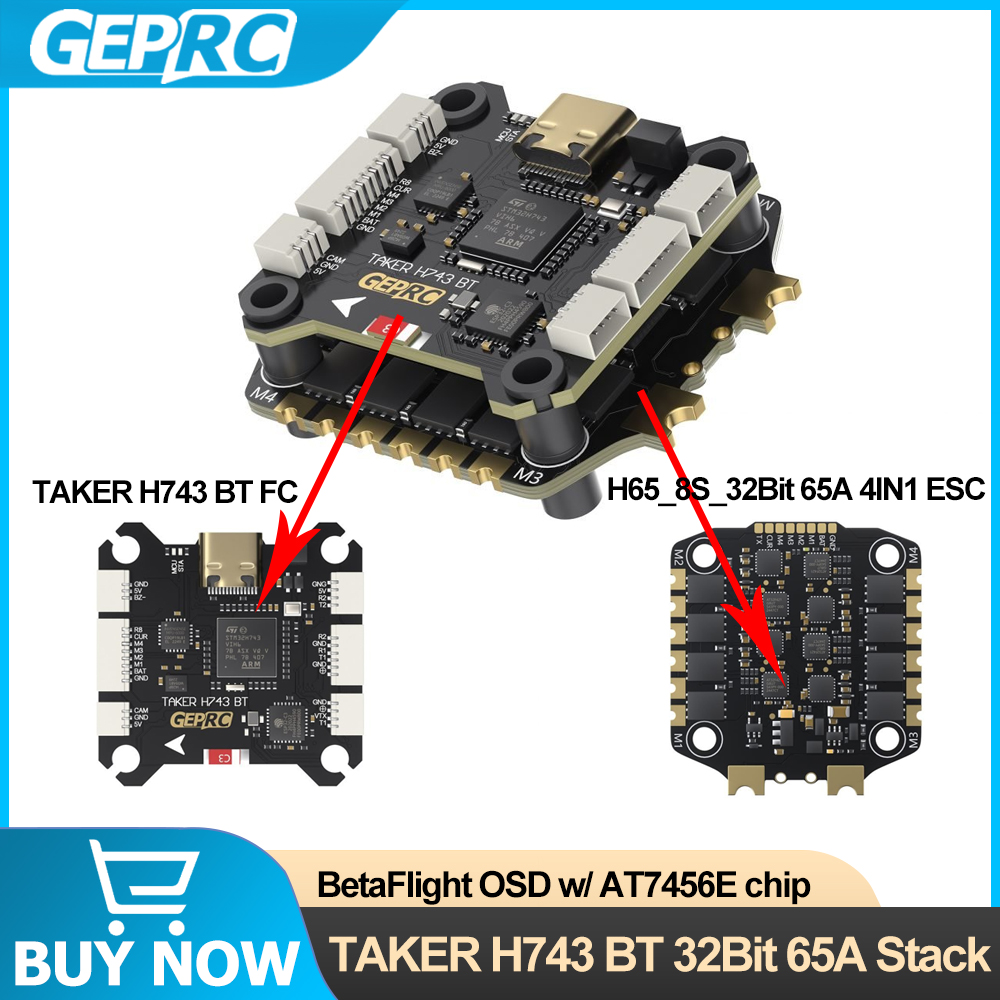 Fpv Drone Flight Controller - GEPRC TAKER H743 BT 32-bitowy 65A
