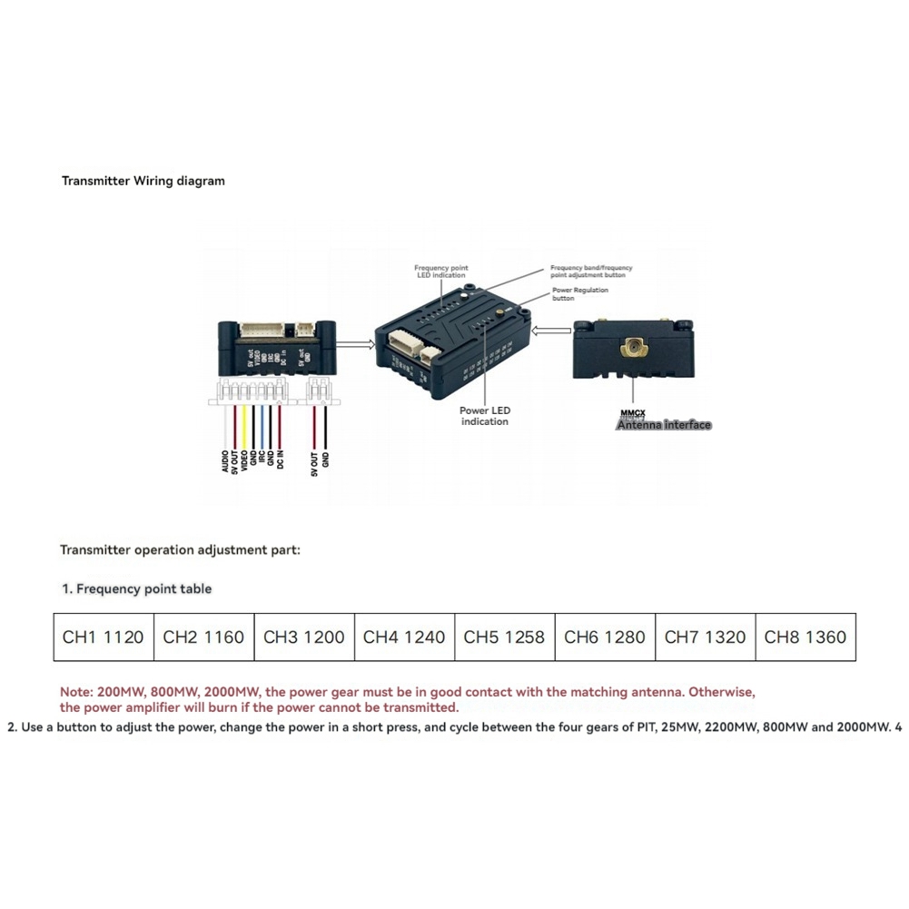 Fpv Drone Transmitter - AS96-1.2G 2W VTX 8CH 2000Mw Nadajnik