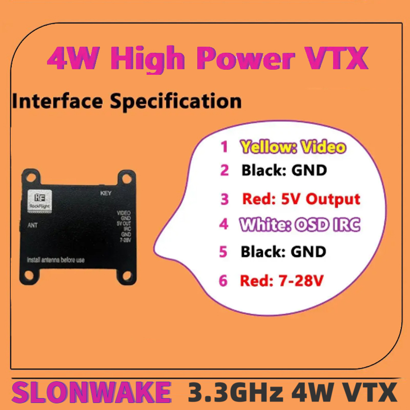 SLONWAKE FPV 3.3G 16CH 4000mW  – Fpv Drone Transmitter recenzja i cena