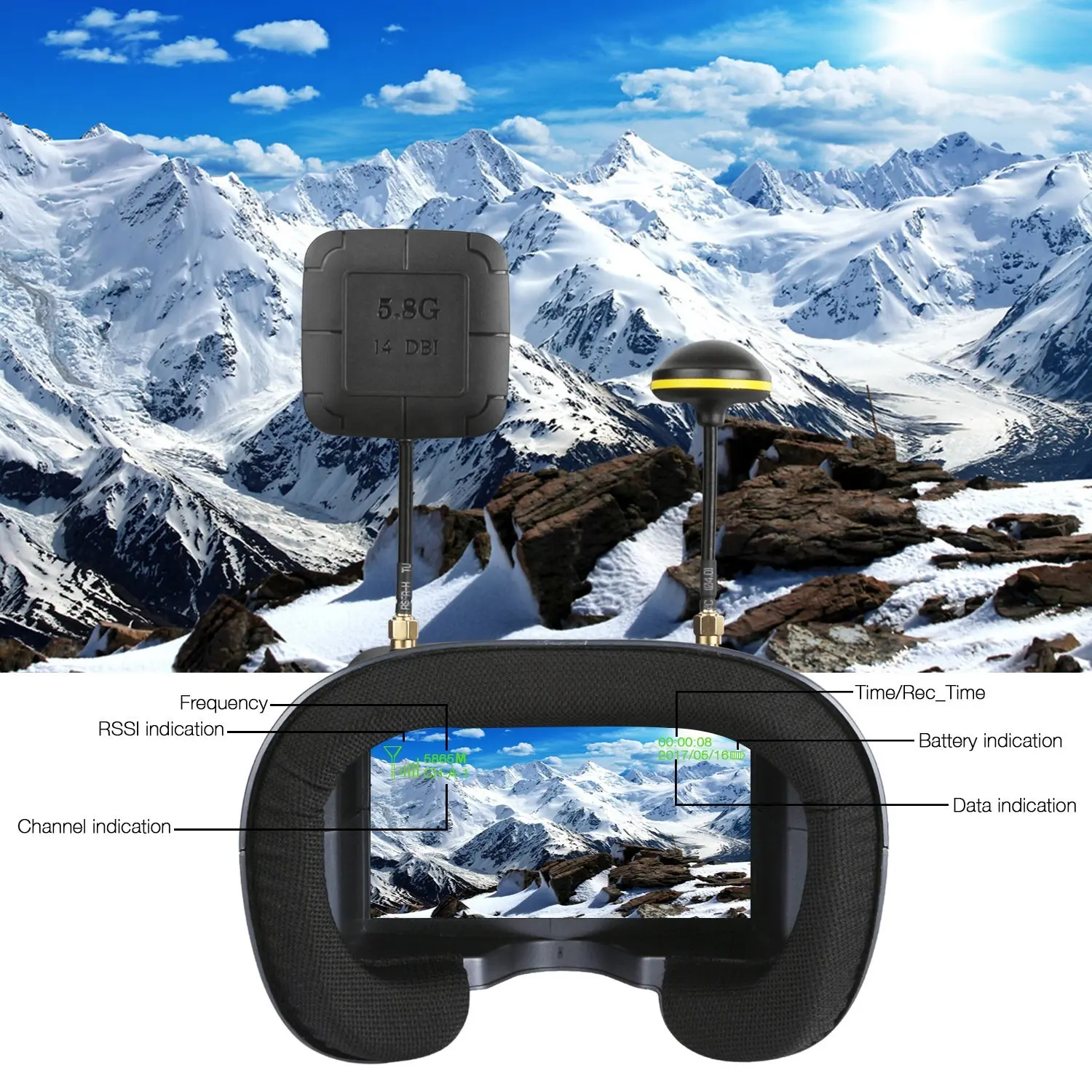 5.8G 40CH 4.3 Inch 800*480 Vid – Fpv Drone Goggles recenzja i cena